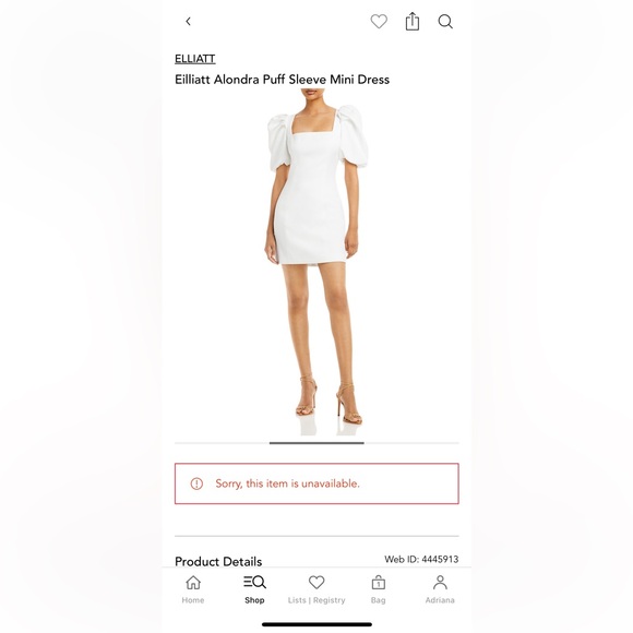 Elliatt Alondra Puff Sleve Mini Dress - Picture 4 of 4